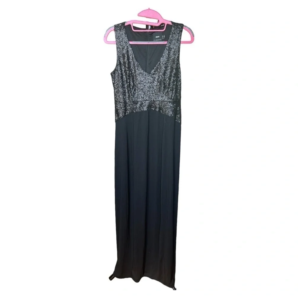 Asos black with sequins maternity dress
